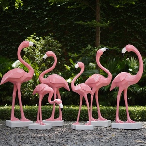 Jardin extérieur ou intérieur décoratif belle résine en fibre de verre flamingo sculpture - Product Image 4
