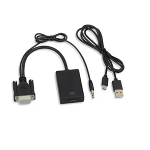 Câble VGA <span class=keywords><strong>vers</strong></span> HDMI en gros, 1080P avec <span class=keywords><strong>audio</strong></span> stéréo, alimentation USB, Plug and Play pour ordinateur portable, ordinateur de bureau, moniteur, téléviseur, projecteur - Product Image 2