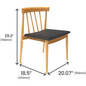 Solid Wood Dining Chair Upholstered Seat Back Chair Contemporary Wooden <b>Side</b> Chair for Home Hotel Cafe - Product Image 2