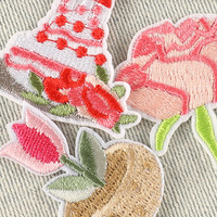 Autocollants brodés, Plantes, Petites fleurs, Petits arbres, Accessoires vestimentaires, Badges, Écussons, Étiquettes en tissu, Autocollants