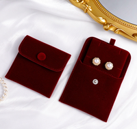 Sacs à bijoux personnalisés avec logo, pochette carrée en feutre double face avec rabat en peluche et fermeture à bouton-pression, 8*8cm, 10*10cm