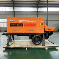 Mini-pompe à béton diesel/électrique, alimentation diesel/électrique, mobile, pour la coulée de béton, à vendre