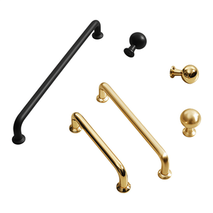 Nordic Style Solid Zinc Alloy Cabinet Pulls <strong>Knobs</strong> Brushed Gold Finish for Kitchen Dresser Drawer-Antirust Durable Handles - Product Image 1