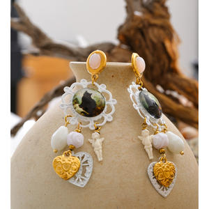 JINYOU 1968 Court винтажные стильные пластиковые серьги с подвесками в виде кошки хрустальные металлические серьги для подарков - Product Image 3