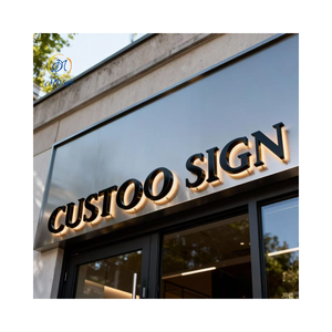 Logo luminoso personalizzato esterno con luce 3D retroilluminato a <span class=keywords><strong>LED</strong></span> con segno lettera in metallo acrilico Custom del negozio di cartelloni pubblicitari - Product Image 1