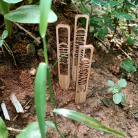 Étiquette personnalisée découpée au laser pour plantes de jardin étiquettes suspendues en bois de bambou étiquette pour plantes de jardin fleurs herbes