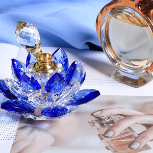 Botella de Perfume de flor de loto, rellenable, decorativa, zafiro, brillante, para regalos - Product Image 5