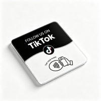Carte NFC en acrylique pour avis TikTok, carte NFC NTAG213 120x120mm passive réinscriptible, appuyez pour laisser un avis sur le magasin du commerçant