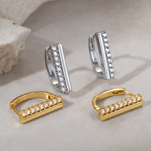 Aros Geométricos de Moda, Chapados en Oro de 18K, Aleación de Cobre, para Fiestas - Product Image 3