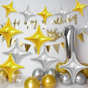 Venta al por mayor Globos de aluminio en forma de estrella de cuatro esquinas Globos de helio de cuatro puntas - Product Image 2