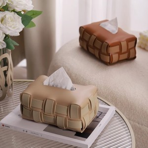 Cao cấp da Hộ gia đình hộp giấy sang trọng bàn ăn có thể truy cập với nghệ thuật tinh tế tay Hộp khăn cho phòng khách và xe hơi - Product Image 4