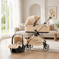 Poussette bébé pliable personnalisée avec siège réversible, nacelle amovible, cadre en alliage d'aluminium, service OEM/ODM offert