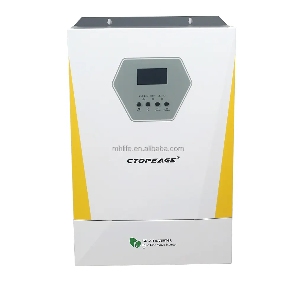 Onduleur solaire hybride haute fréquence 24/48V 3KW 5Kw 6Kw onde sinusoïdale Pure hors réseau DC/AC onduleurs solaires Pv pour la maison