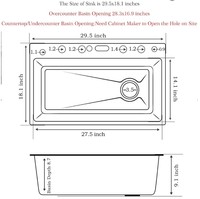 Évier de cuisine moderne fait main en acier inoxydable, à double cuve simple à encastrer sous plan, avec robinet cascade, multifonctionnel et intelligent