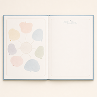 Carnet de notes LABON A5 personnalisé pour cartes mentales et diagrammes radiaux, bleu ardoise, bleu sable, lavande, couverture rigide, dorure à chaud, motifs gaufrés et lignes décoratives