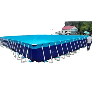 Shangqi-piscina portátil, estructura de Metal chapado en Zinc, hecha en fábrica, Comercial