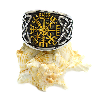 Vàng Mạ Cổ Điển Viking Vòng Retro Người Đàn Ông Quyến Rũ Vòng Đảng Thép Không Gỉ Vòng Trang Sức - Product Image 1