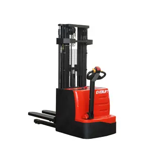 Walkie Electric Stacker 1.5 ton 2 ton Triplex mast 4 meter 4.5 meter 5 meter pallet lifter option lithium battery straddle legs