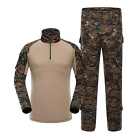 Erkek Taktik Gömleği Slim Fit 1/4 Fermuarlı Nefes Alabilen Örme Kamuflaj Uzun Kollu Antrenman Takımı Kol Cepli Anti-statik
