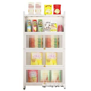 Estante de almacenamiento de cocina multifuncional, puertas de armario de pie de acero al carbono para cuencos, palillos, plato, organización de herramientas - Product Image 5