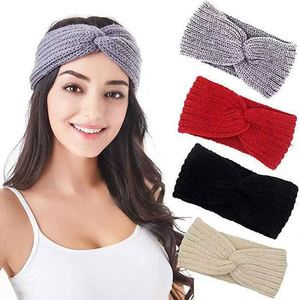 Winter Knitted Wool <b>Headband</b> Cross Twist Ear <b>Warmer</b> Soft Warm Hair Band for Women Girls Outdoor Sports Skiing Fashion Accessory - Product Image 1