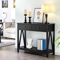 Table de console en rotin de style baroque français, avec plusieurs tiroirs, paire de console traditionnelle