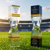 Trophée Colonne Torsadée en Cristal K9 Nouveauté, Design Éblouissant Six Couleurs, Souvenir Annuel pour Employé Champion - Meilleures Ventes