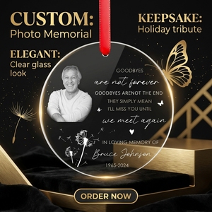 Ornement <span class=keywords><strong>de</strong></span> Noël personnalisé en cristal écologique, pendentif gravé au laser, style moderne, art américain, style campagnard, arbre commémoratif - Product Image 1