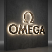 Enseigne lumineuse personnalisée en acrylique et métal avec lettres rétroéclairées par LED, lettres en relief éclairées par LED pour intérieur