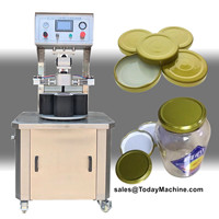 Machine de capsulage automatique pneumatique à vapeur et à vide pour bouteilles et bocaux en verre avec couvercles métalliques à torsion