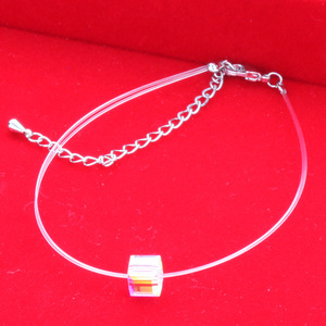 Bracelet en cristal Cube géométrique couleur AB cristal blanc unisexe à porter au quotidien - Product Image 3