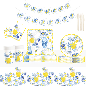 Platos de Papel Florales DAMAI, Platos Desechables con Diseño de Rosas para Fiestas, Bodas, Despedidas de Soltera, Cumpleaños - Product Image 1