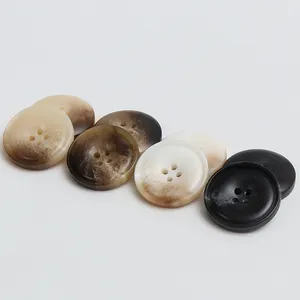 Black Brown white Men's Suit Overcoat Suit Shirt Resin Pattern Button Round 4 Holes Resin Buttons