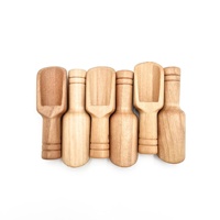 Cuchara de Madera Pequeña Moderna y Ecológica con Logotipo Personalizado, con Capacidad de 10 ml, Acabado Espejo, para Servir Café, Té y para la Cocina