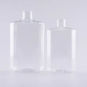250毫升500毫升喷雾透明定制方形香水护肤洗发水泵瓶平肩塑料pet瓶