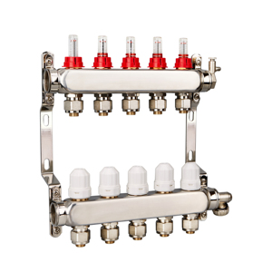 Collettore per <span class=keywords><strong>Riscaldamento</strong></span> <span class=keywords><strong>a</strong></span> <span class=keywords><strong>Pavimento</strong></span> in Acciaio Inox con Flussometro <span class=keywords><strong>a</strong></span> 2 3 4 5 Porte Sistema Idrico Durevole di Alta Qualità Zhejiang Kaibeili - Product Image 1