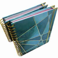 Luxe doublé 2021 vente en gros enfants autocollants en cuir balle logo cahier planificateur personnalisé personnalisé couverture rigide Journal impression