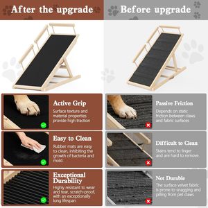 Escalón para Perros de Madera con Tapete de Goma Antideslizante y Barandillas Laterales de Seguridad para Mascotas Pequeñas, Medianas y Grandes - Product Image 5