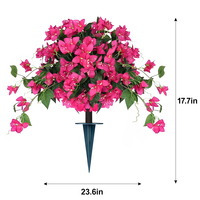 Künstlicher Bougainvillea-Topiary-Baum mit Bodenspieß, Kunstpflanze für Garten, Veranda und Heimdekoration
