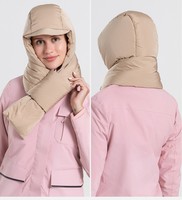 Chapeau d'hiver matelassé coupe-vent pour hommes et femmes avec écharpe Chapeau bouffant chaud de couleur unie Logo personnalisé