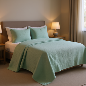 Ensemble de couvre-lit réversible DB Seafoam, taille Queen, motif patchwork végétal, pour chambre à coucher, utilisation en hôtel - Product Image 2