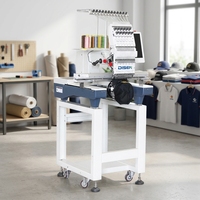 Machine à broder informatisée DISEN à une tête, 12/15 couleurs, nouvelle machine à broder à plat pour chapeaux et tissus, usage domestique