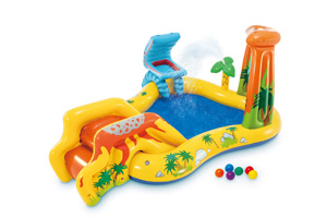 Piscine gonflable pour enfants et nouveau-nés Intex 57444 en PVC avec <span class=keywords><strong>toboggan</strong></span>, pulvérisation d'eau et fosse à balles océaniques - Product Image 4