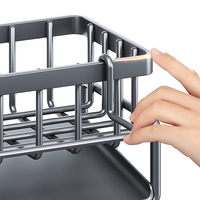 Vente en gros de savon à vaisselle design creux, organisateur de support de rangement, organisateur d'évier de cuisine, porte-éponge avec bac d'égouttage