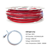 Bande lumineuse LED flexible haute tension IP65 en cuivre 220V avec 3000K 4000K 6000K CRI 80 pour usage paysager/résidentiel