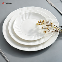 Vaisselle en porcelaine fine neuve en gros pour la restauration, les buffets, les hôtels, les restaurants, assiettes et plats en céramique blanche pour mariage