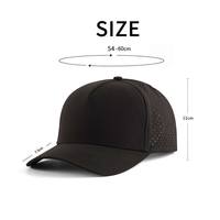 Casquette de baseball respirante et imperméable, 5 panneaux, en maille polyester perforée au laser, pour activités de plein air, personnalisable, vierge