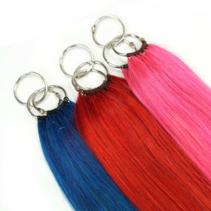 Extensions de <span class=keywords><strong>cheveux</strong></span> colorées à pointe en plume, à boucle unique, en <span class=keywords><strong>cheveux</strong></span> humains Remy, lisses, invisibles, de qualité vierge supérieure, avec perles - Product Image 6