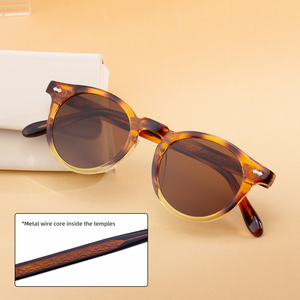 Gafas de Sol Partagas al por Mayor, Diseño Retro, Logotipo Personalizado, Montura Redonda, Patillas con Pin, Protección UV400, para Mujer - Product Image 3