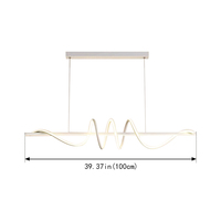 Prix d'usine Lustre de décoration de table à manger d'hôtel à suspension linéaire en forme de vague en aluminium blanc